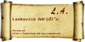 Leskovics Adrián névjegykártya