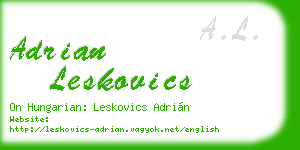 adrian leskovics business card
